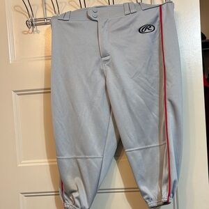 Rawlings Light Gray Men's Pants with Red Stripe